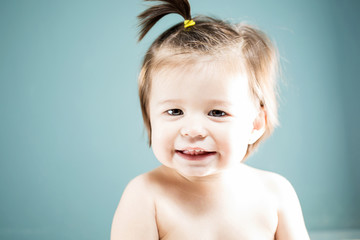 Baby girl in a studio