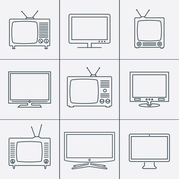 TV set - outline icons