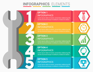 INFOGRAPHICS element abstract design the number top five list template