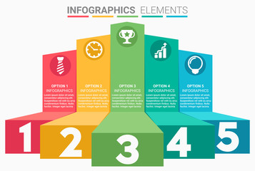 INFOGRAPHICS element abstract design the number top five list template