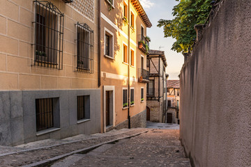 Fototapeta na wymiar The historical Jewish neighborhood of Segovia. Restored in cooperation with Israel (Castilla y Leon, Spain)