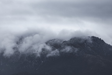 Dark Mountains on Cloudy Day