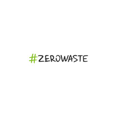 Handwritten lettering of Zero Waste on white background.