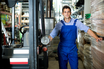 Man in uniform on his workplace