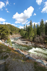 Fototapeta na wymiar A river with rapids in California.