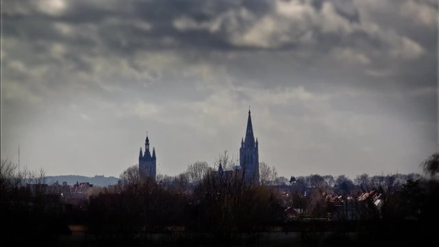 Cities of Belgium : Ypres (Ieper) skyline timelapse