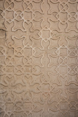 Traditional decorative pattern of the facades of the houses in the historic Jewish quarter of Segovia (Spain)