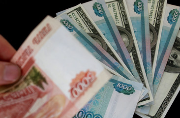 money american money russian dollars and rubles