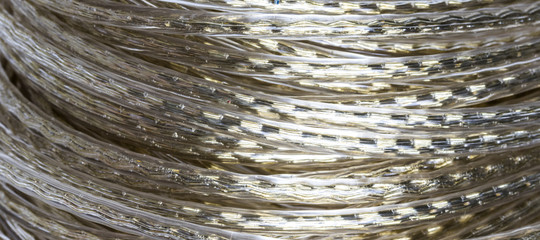 Wäscheleine aus Kunststoff aufgewickelt