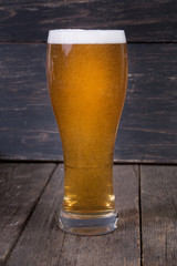 lager draft beer in a glass 