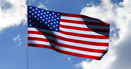 USA American Flag. 3D render