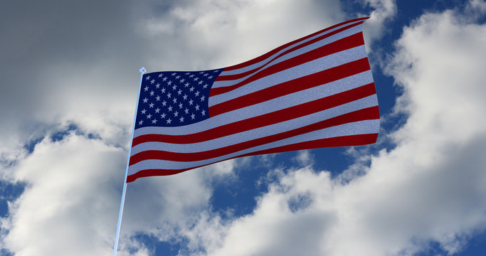 USA American Flag. 3D render