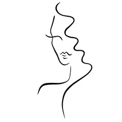 Template logo for beauty products. Abstract girl. Vector illustration.