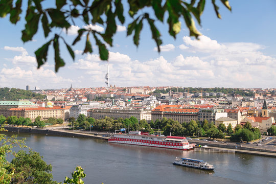 Panorama on capital city of Czech Republic Prague