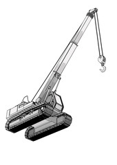 sketch of cargo crane vector