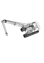 Obraz premium sketch of cargo crane vector