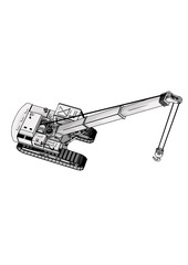 sketch of cargo crane vector