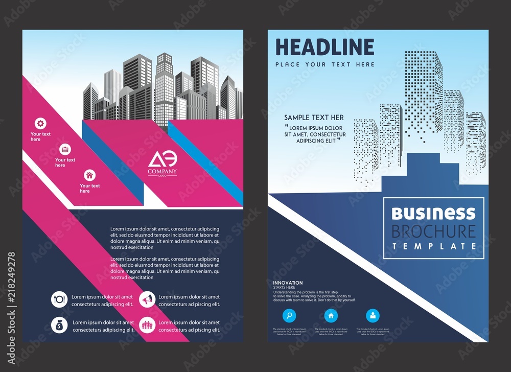 Wall mural blue creative cover, layout, brochure, magazine, catalog, flyer for event