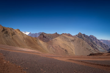 Fototapeta na wymiar Nevado Juncal Mountain in Cordillera de Los Andes - Mendoza Province, Argentina