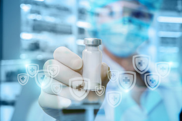 Tube of medication in the hand of the doctor.