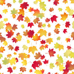 Maple seamless pattern. Autumn vector background