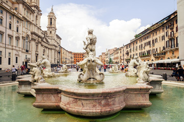 Obraz na płótnie Canvas The Fountain of the Moor (Fontana del Moro) at Piazza Navona in Rome, Italy