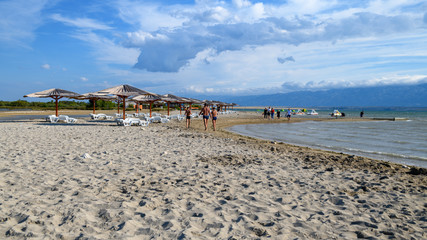 Fototapeta na wymiar Famous Queens Beach in Nin near Zadar, Croatia