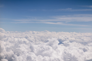 Fototapeta na wymiar Fluffy clouds from above