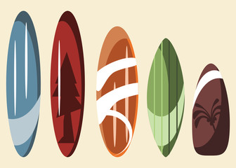 surfboard sets vector illustration 