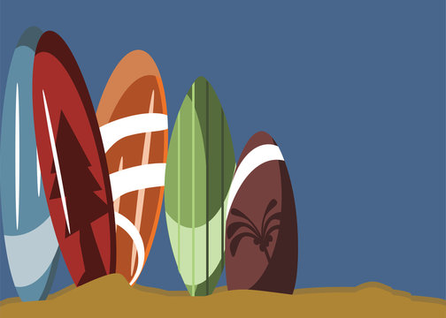 surfboard backgrounds vector illustration 