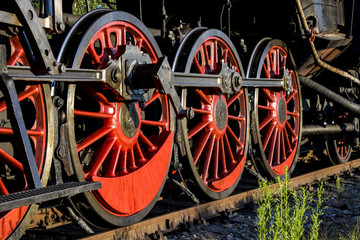 detail of steam locomotive
