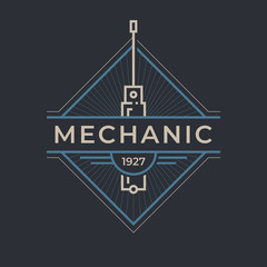 Auto mechanic service. Mechanic service logo set. Repair service auto mechanic logos. Car vintage vector logo set. Vector illustration.
