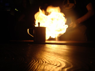 coffee on fire