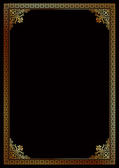 Decorative golden border frame certificate template vector
