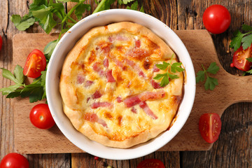 homemade quiche on board