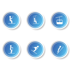 ski icon button set illustration