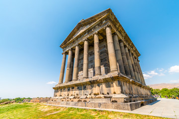 Fototapeta na wymiar Temple of Garni in sunny weather, Kotayk, Armenia