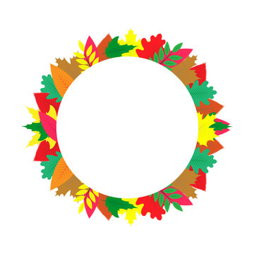 Autumn Banner With Colorful Leaves