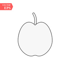 Apple icon. Fruit sign symbol. Thin line icon on white background. Vector illustration.