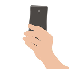 male hand with smartphone vector illustration flat