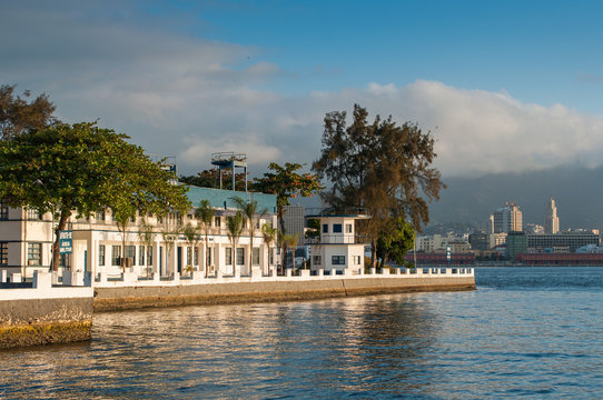 Colonial Portuguese Architecture on Ilha das Enxadas Island, Which Belongs to Brazilian Navy Forces, in Guanabara Bay, Rio de Janeiro, Brazil