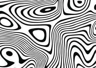 abstract background of white and black lines. Distorted Lines