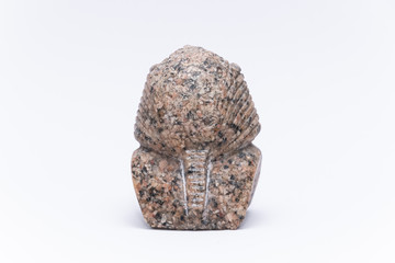 Old egyptian bust of handcrafted out of granite pharaoh