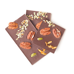 Chocolate bar with various nuts.