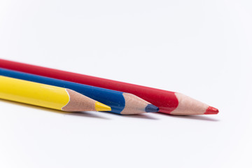 Crayons colored pencil in different colors crayon yellow blue red