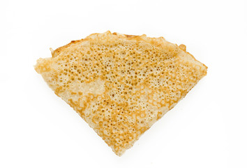 One pancake isolated on white background