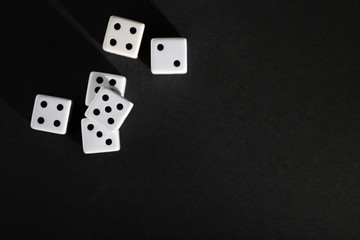 Dice on black background