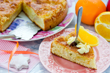 Delicious orange cake pie charlotte