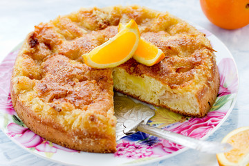 Delicious orange cake pie charlotte