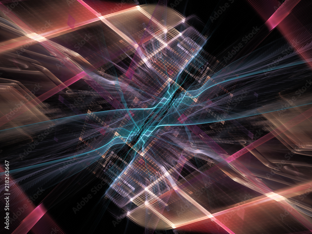 Poster abstract background element. fractal graphics 3d illustration. symmetric composition of repeating gr